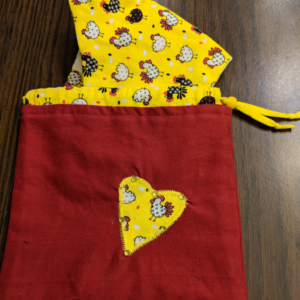 Red Mask Bag with Chicken Accent